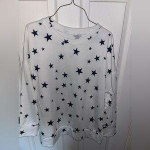 Oversized Small Womens Blue Star Sweatshirt